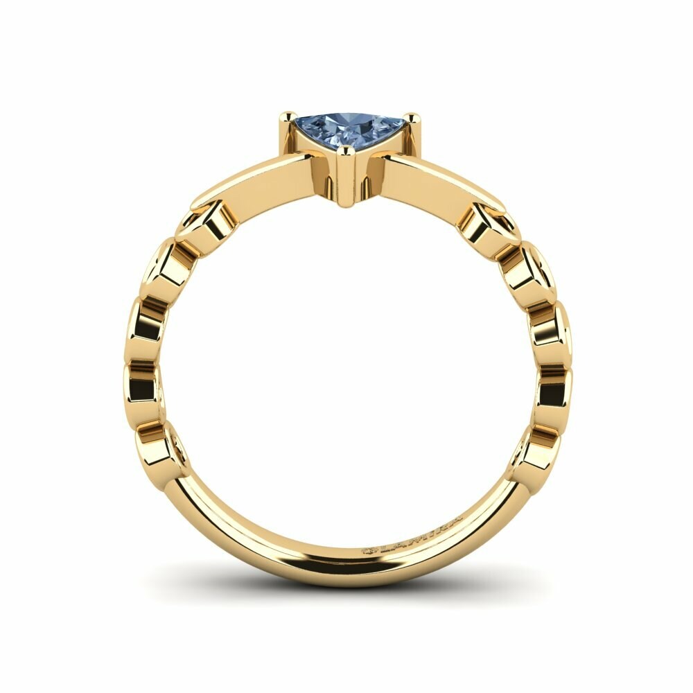 Trillion Diamant Bleu Bague de fiançailles Gaque