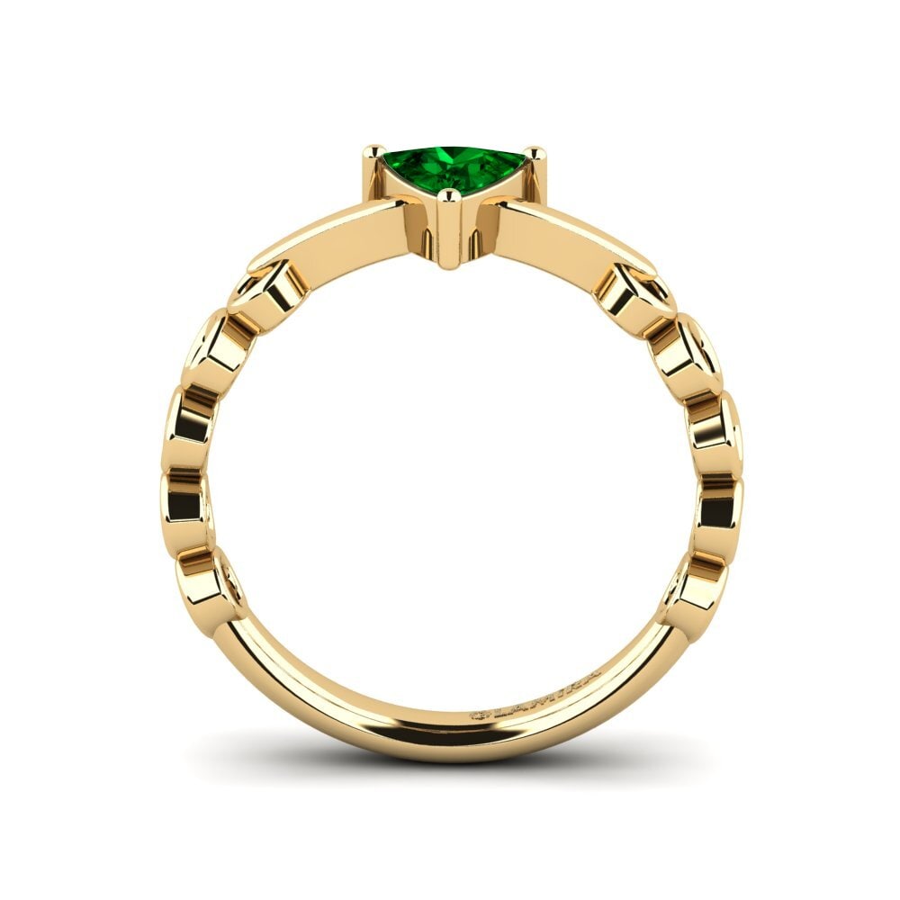 Trillion Green Zirconia Engagement Ring Gaque