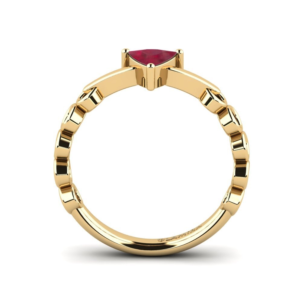 Trillion Ruby Engagement Ring Gaque
