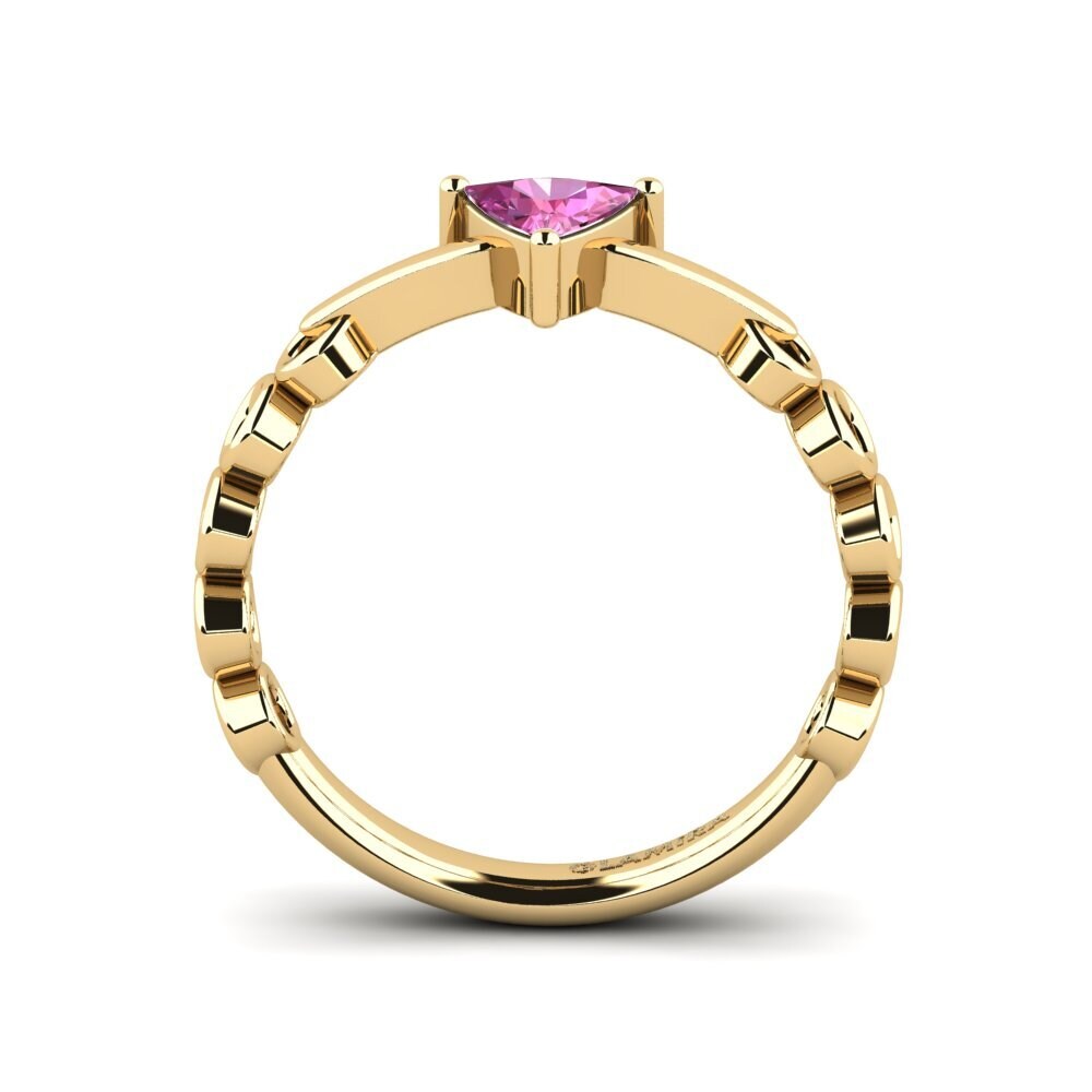 Trillion Pink Topaz Engagement Ring Gaque