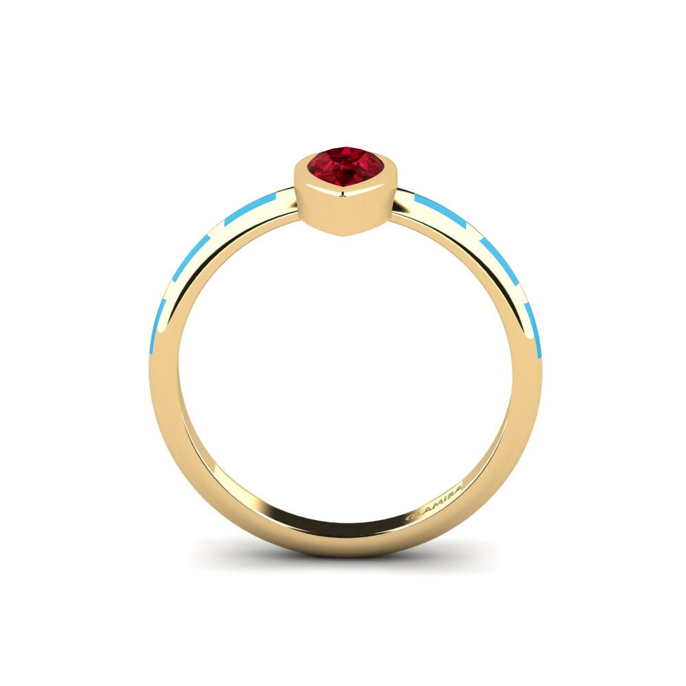 Roter Zirkonia Ring Stacial