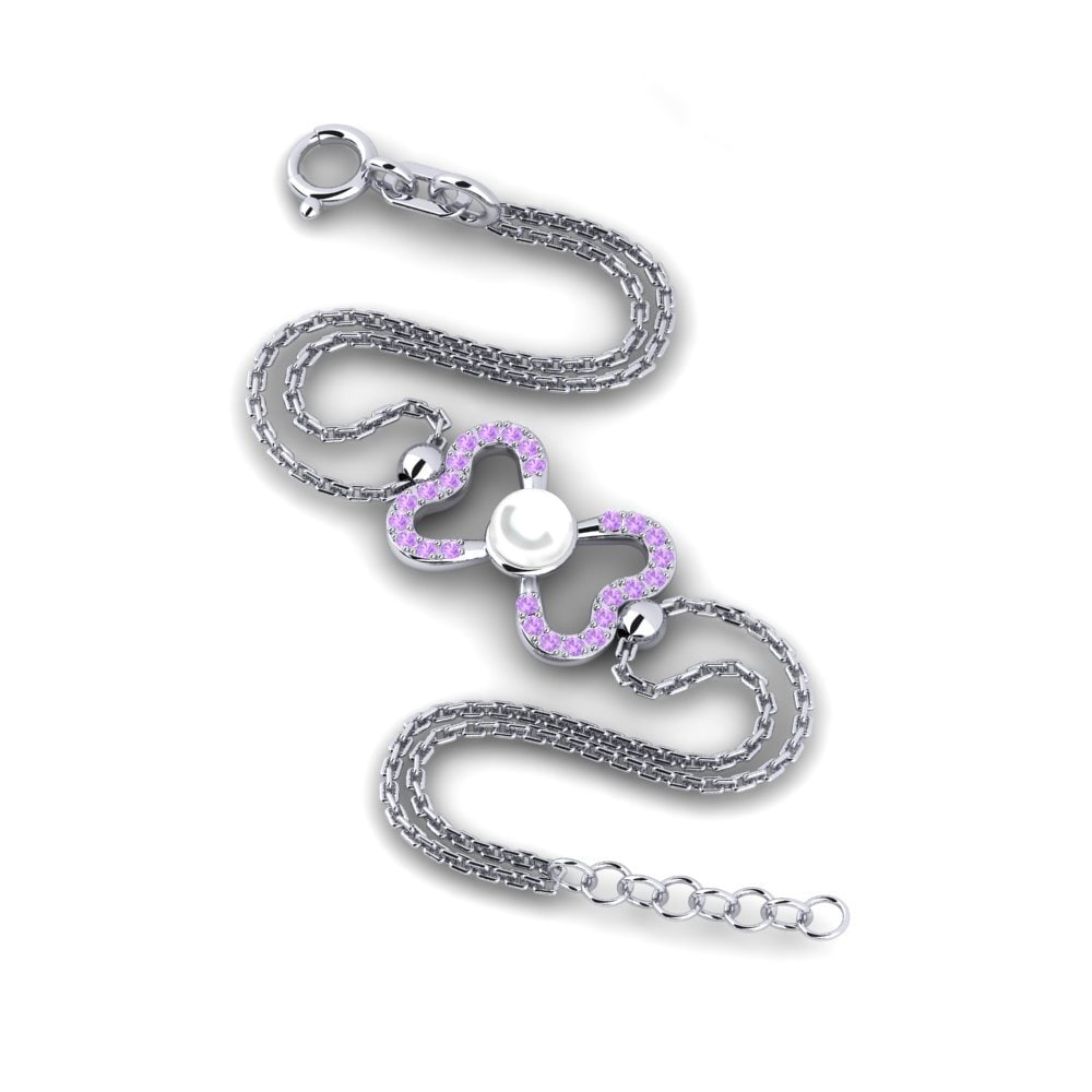 950 Platinum Amethyst Women's Bracelet Eucca