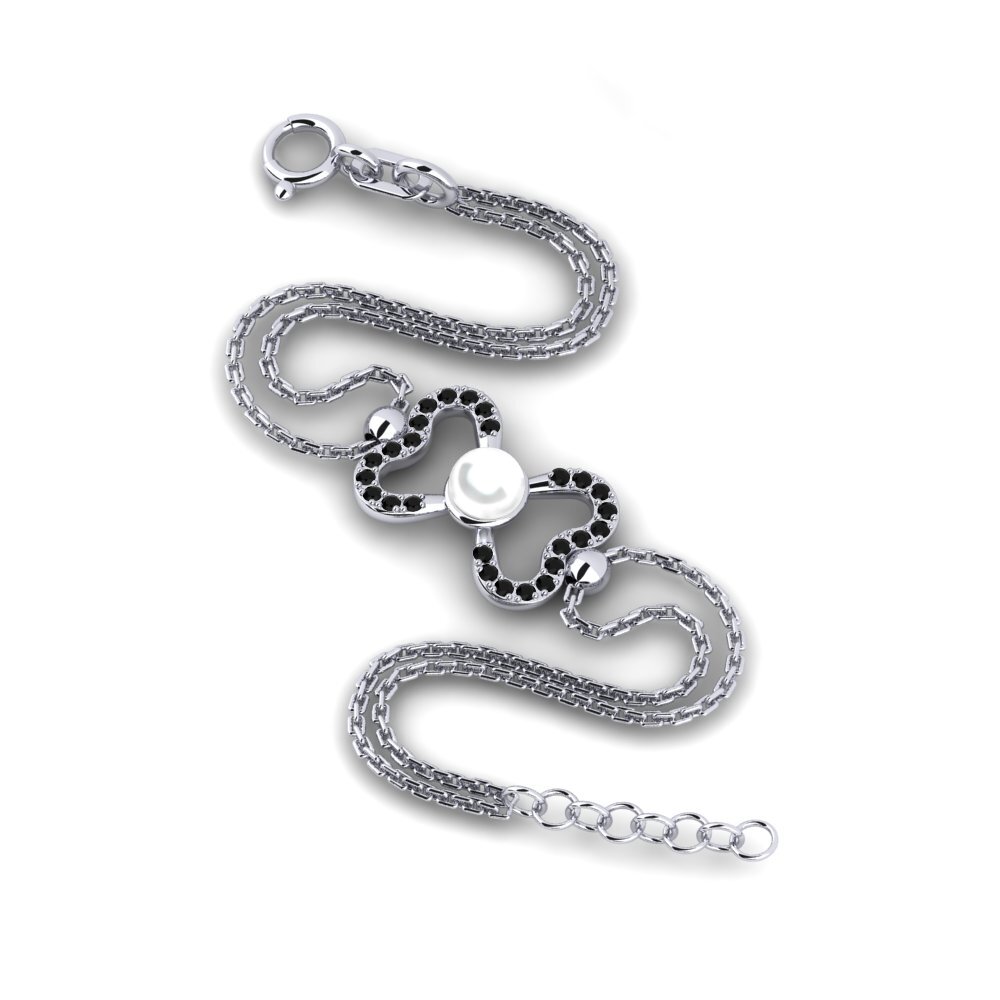 950 Platinum Black Diamond Women's Bracelet Eucca