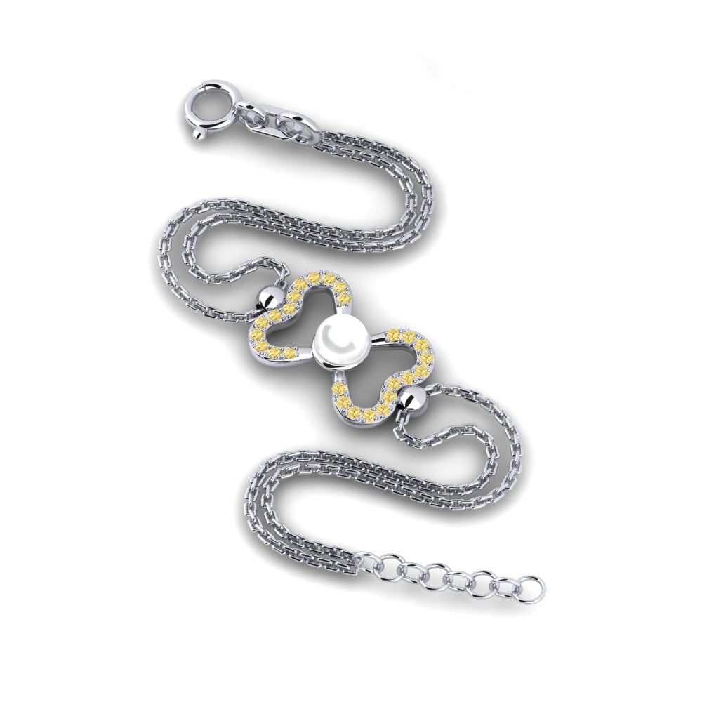 950 Platinum Yellow Diamond Women's Bracelet Eucca