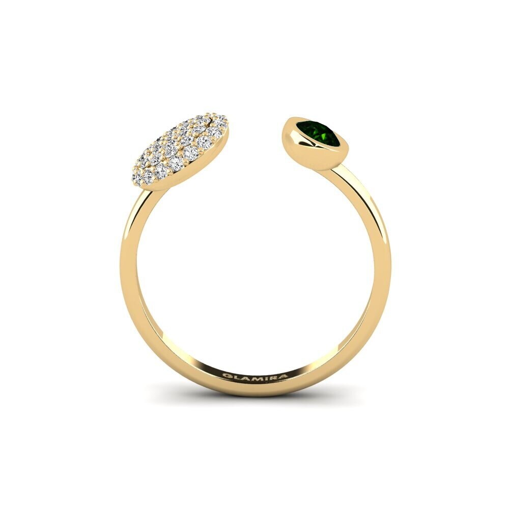 Turmalina verde SYLVIE Anillo Argentu