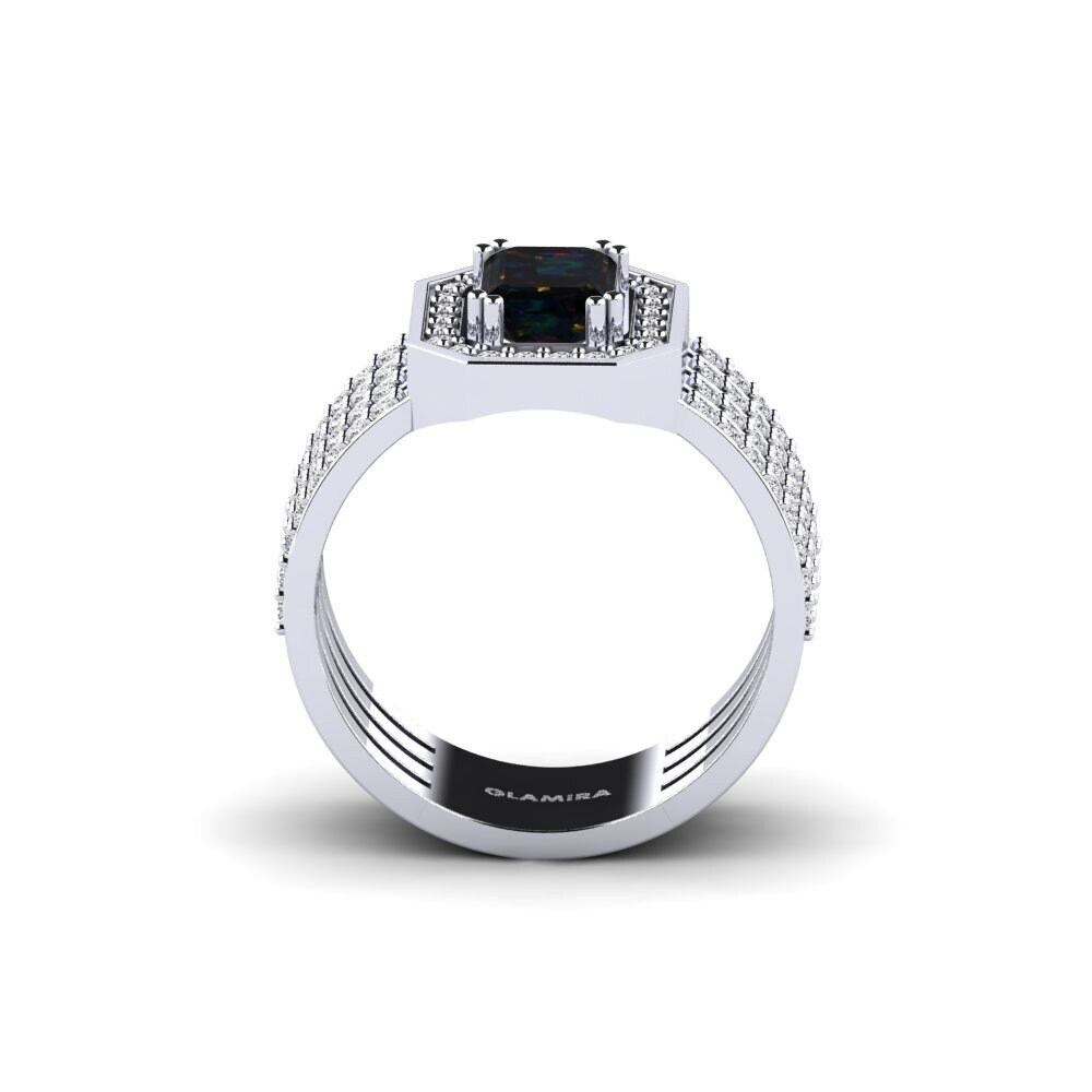14k White Gold Black Opal SYLVIE Ring Chaandee