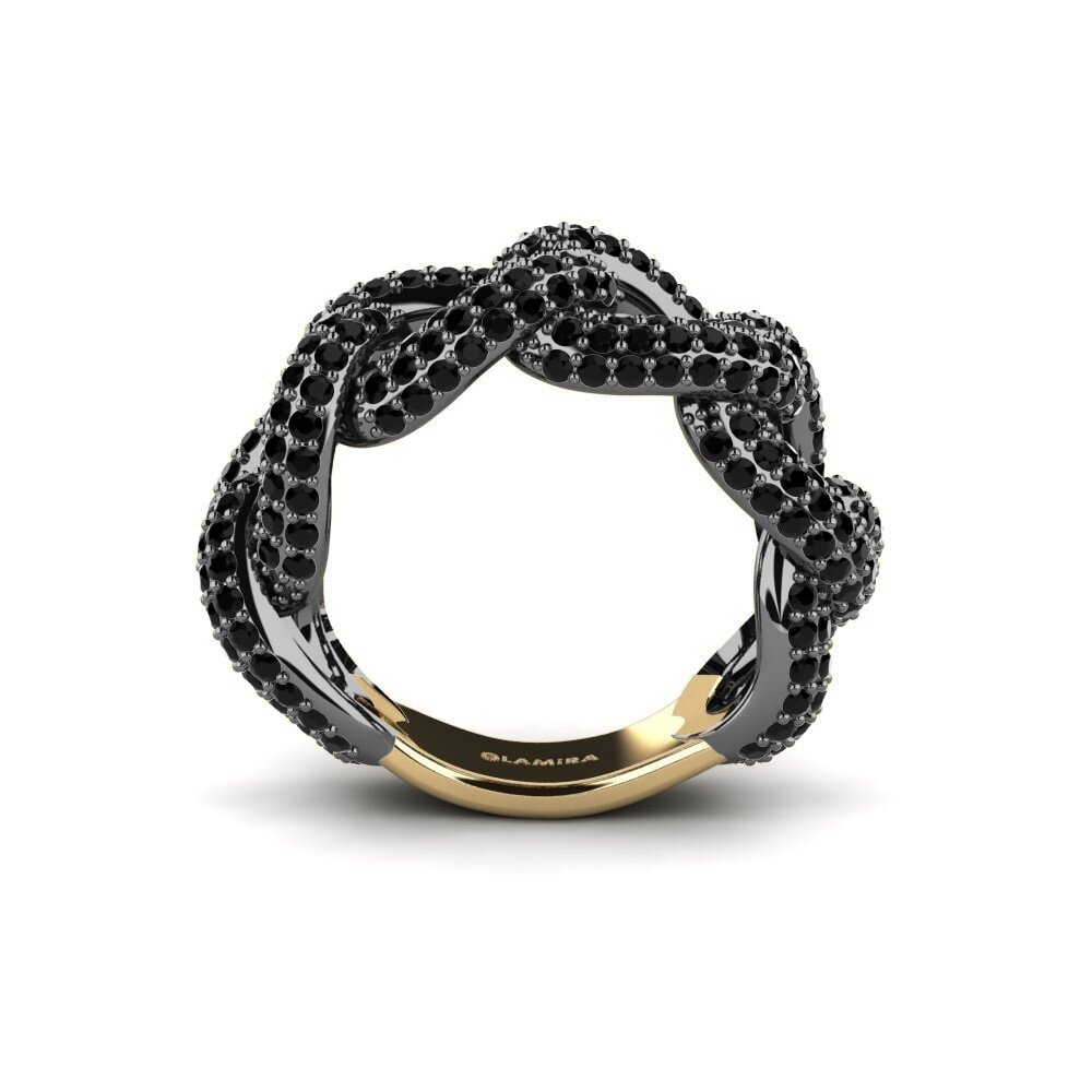 Safira negra SYLVIE Anel Azurfa