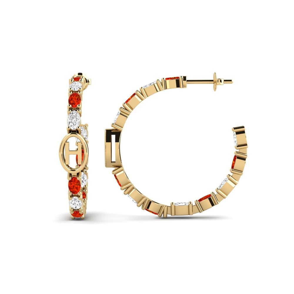 Orange Sapphire SYLVIE Earring Riyo - H