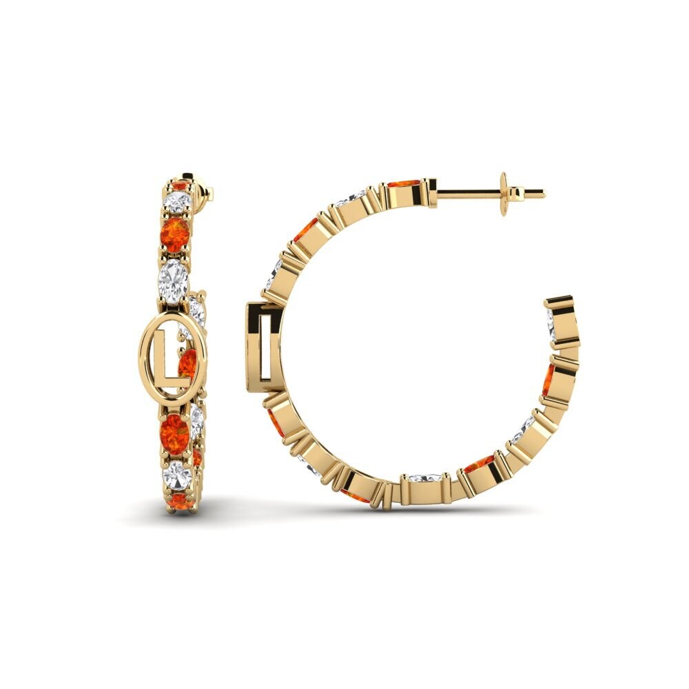 Orange Sapphire SYLVIE Earring Riyo - L