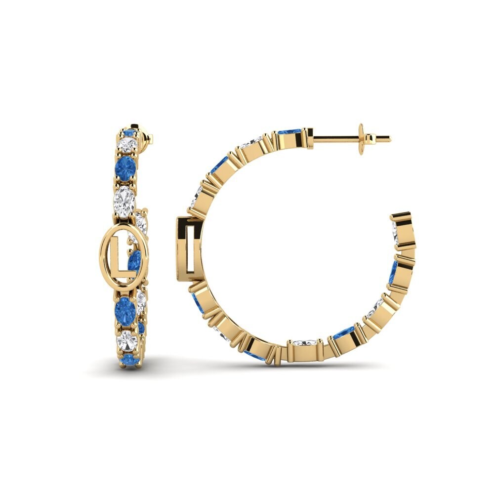 Dark Blue Zirconia SYLVIE Earring Riyo - L