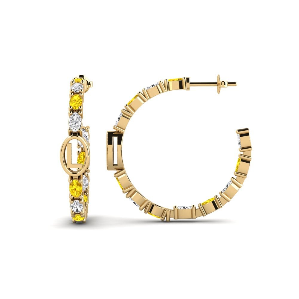 Yellow Sapphire SYLVIE Earring Riyo - L
