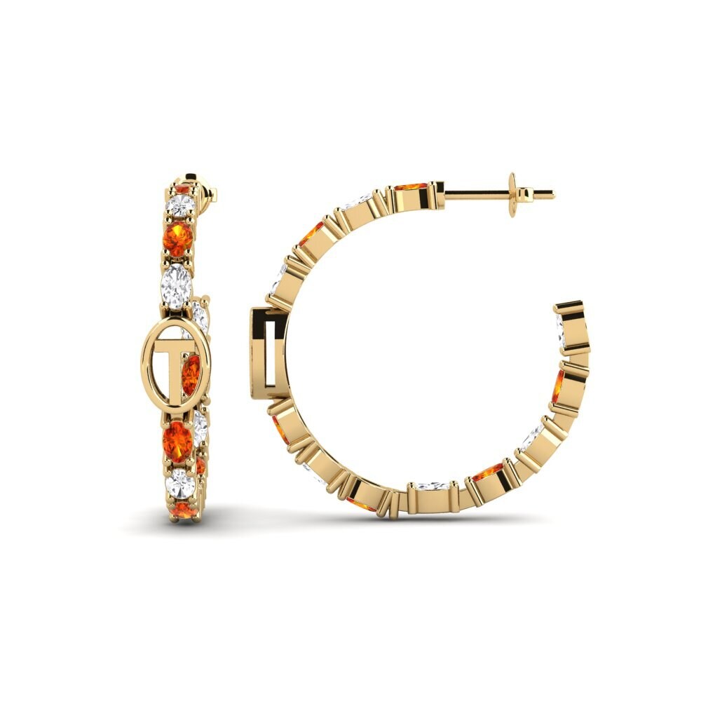 Orange Sapphire SYLVIE Earring Riyo - T