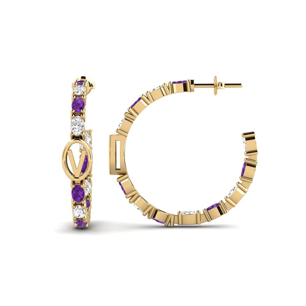 Amethyst SYLVIE Earring Riyo - V