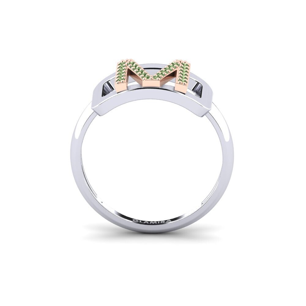 Weiss & Rotgold 750 Grüner Diamant SYLVIE Ring Teselya - M