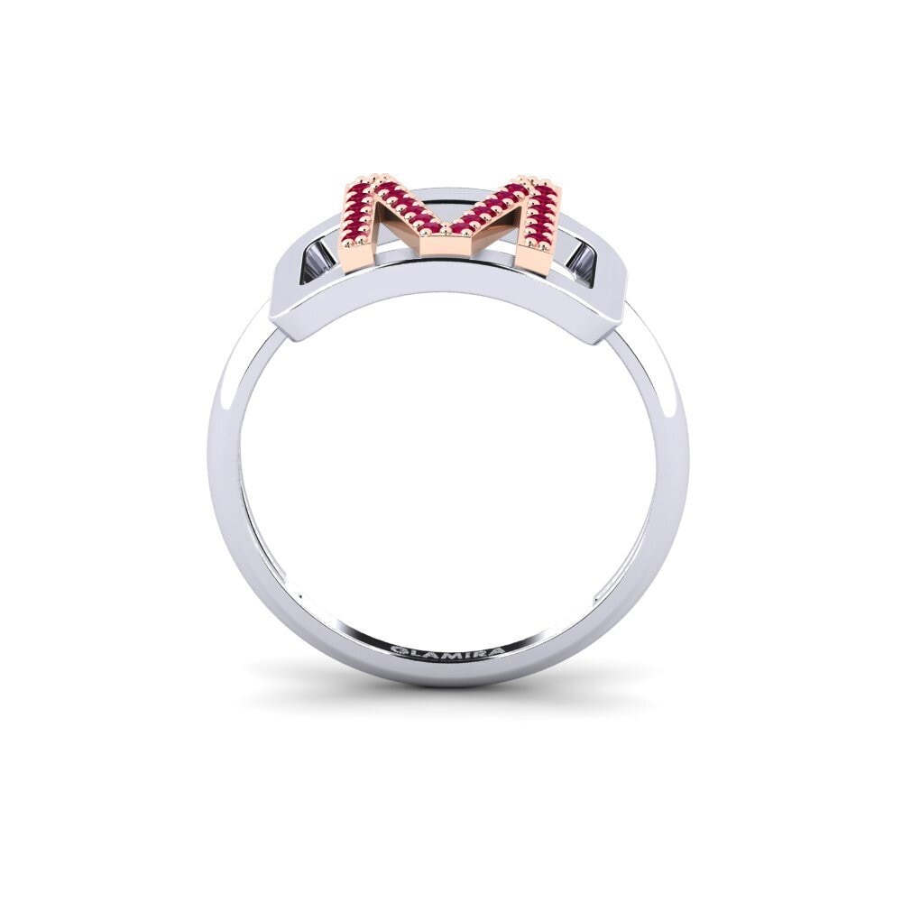 14ct White / Rose Gold Ruby SYLVIE Ring Teselya - M