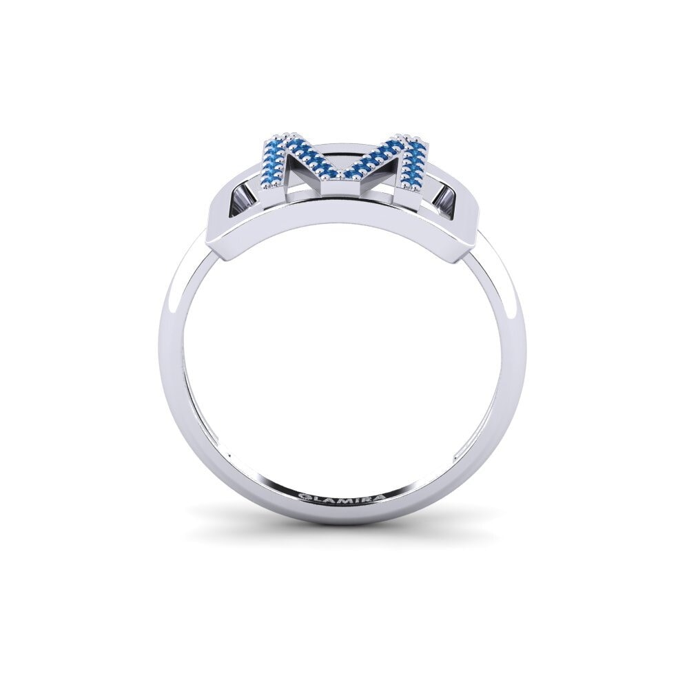 Palladium 950 Dunkelblauer Zirkonia SYLVIE Ring Teselya - M