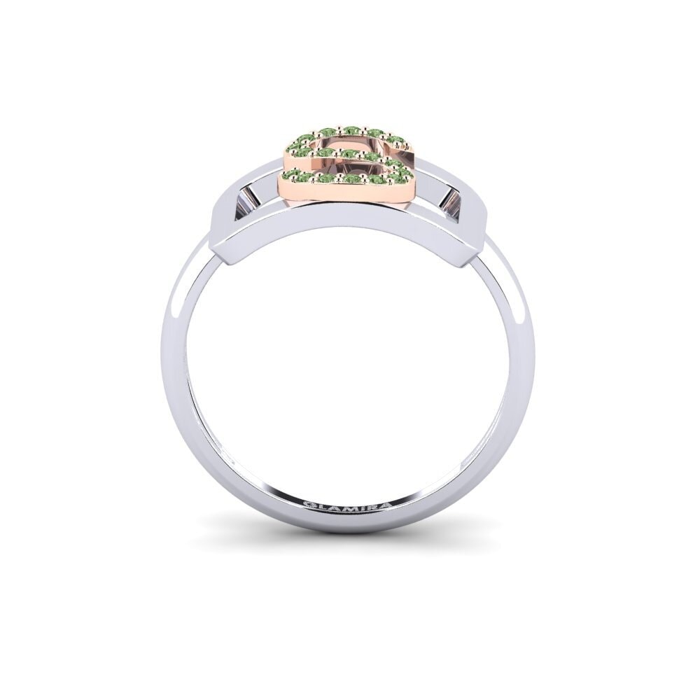 Weiss & Rotgold 750 Grüner Diamant SYLVIE Ring Teselya - S