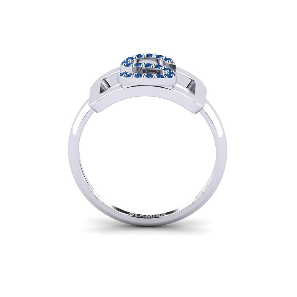 Palladium 950 Dunkelblauer Zirkonia SYLVIE Ring Teselya - S