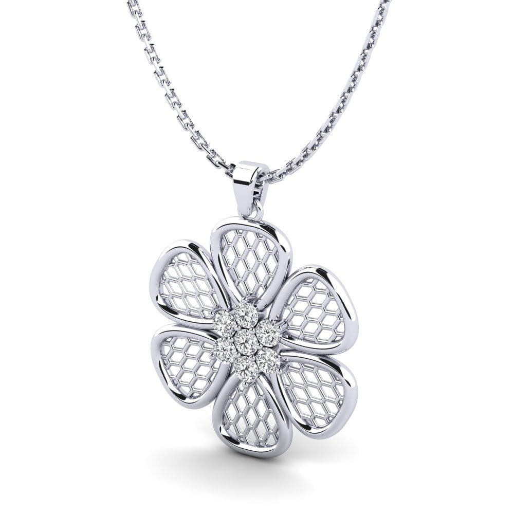 Obtenez Pendentif pour femme Botora en Or Blanc 9k Diamant De Synthèse ...