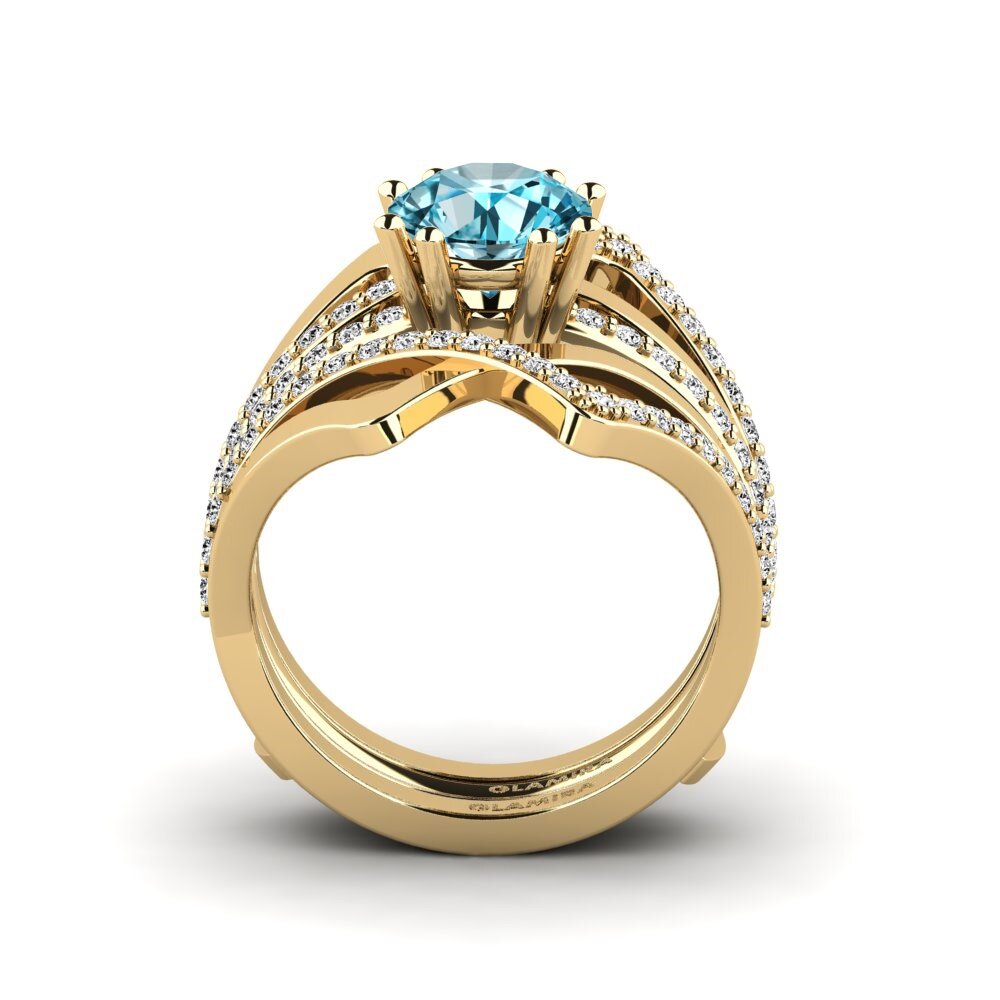 Circón Azul Anillo Aftio - SET