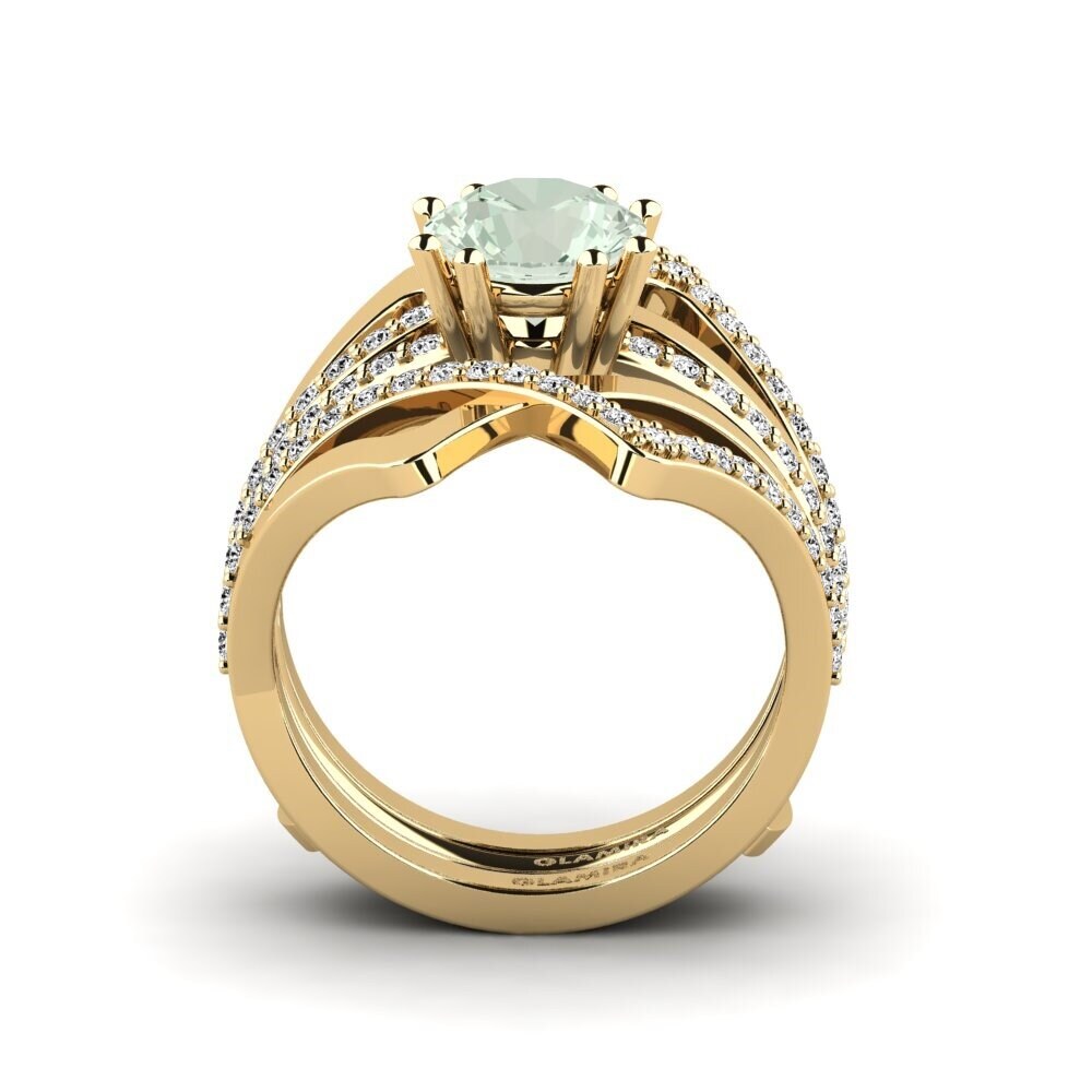 Ametista Verde Anel Aftio - SET