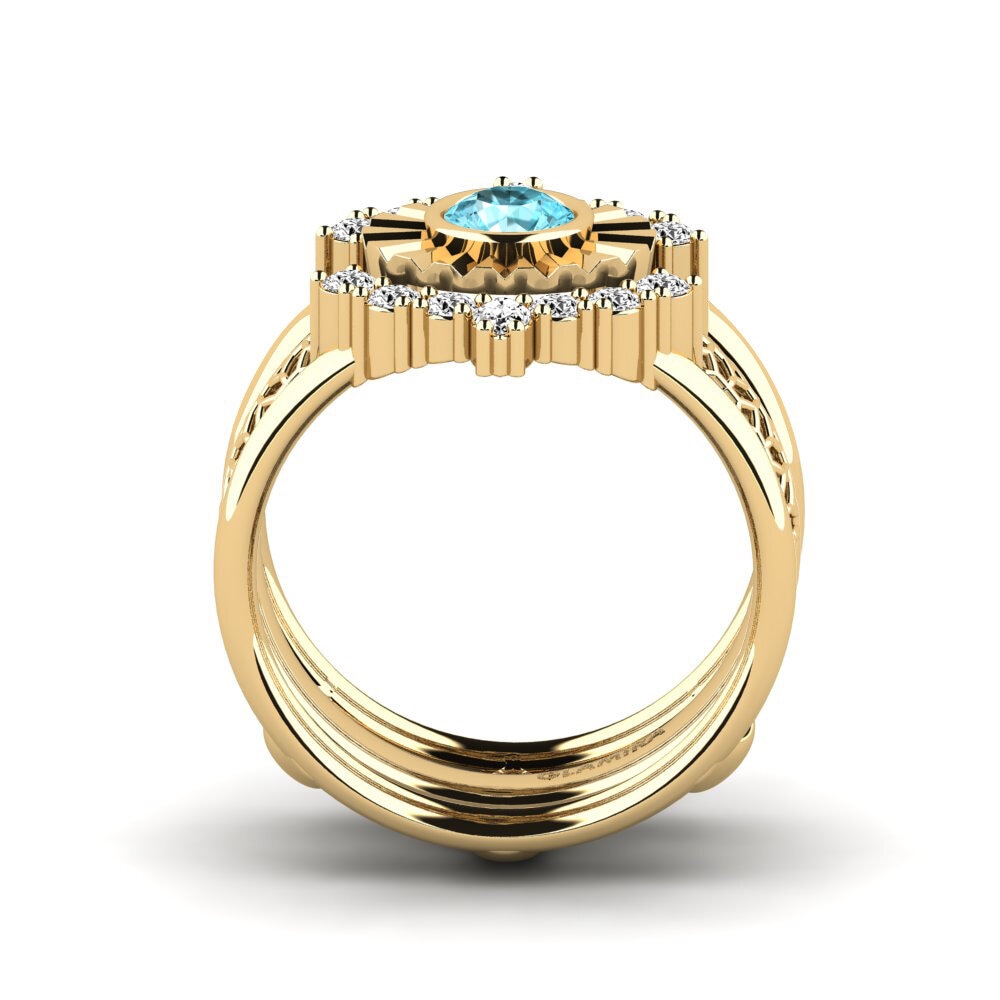 Circón Azul Anillo Annike - SET