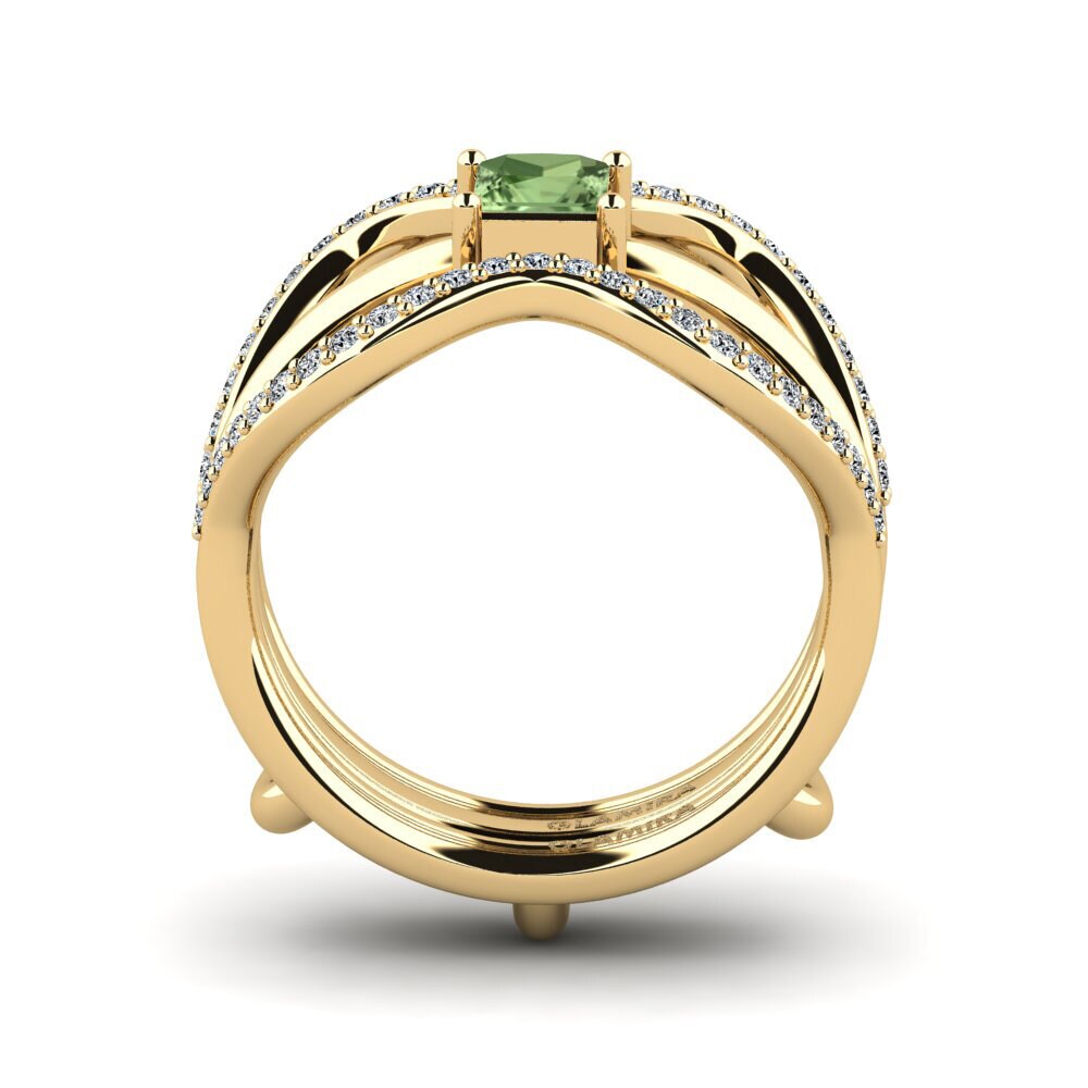 Zafiro Verde Anillo Astras - SET