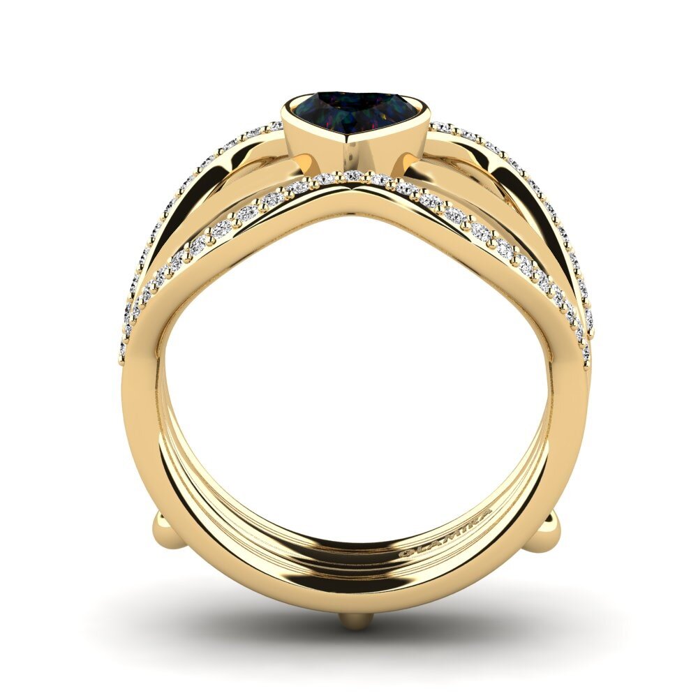 Black Opal Ring Bifin - SET
