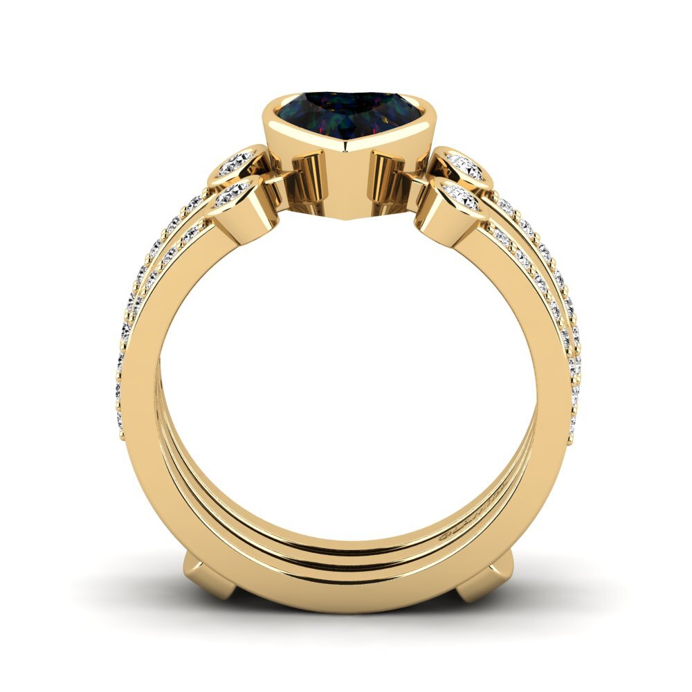 Black Opal Ring Brati - SET