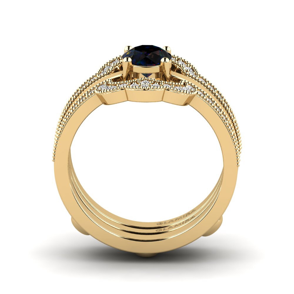 Black Opal Ring Bystic - SET