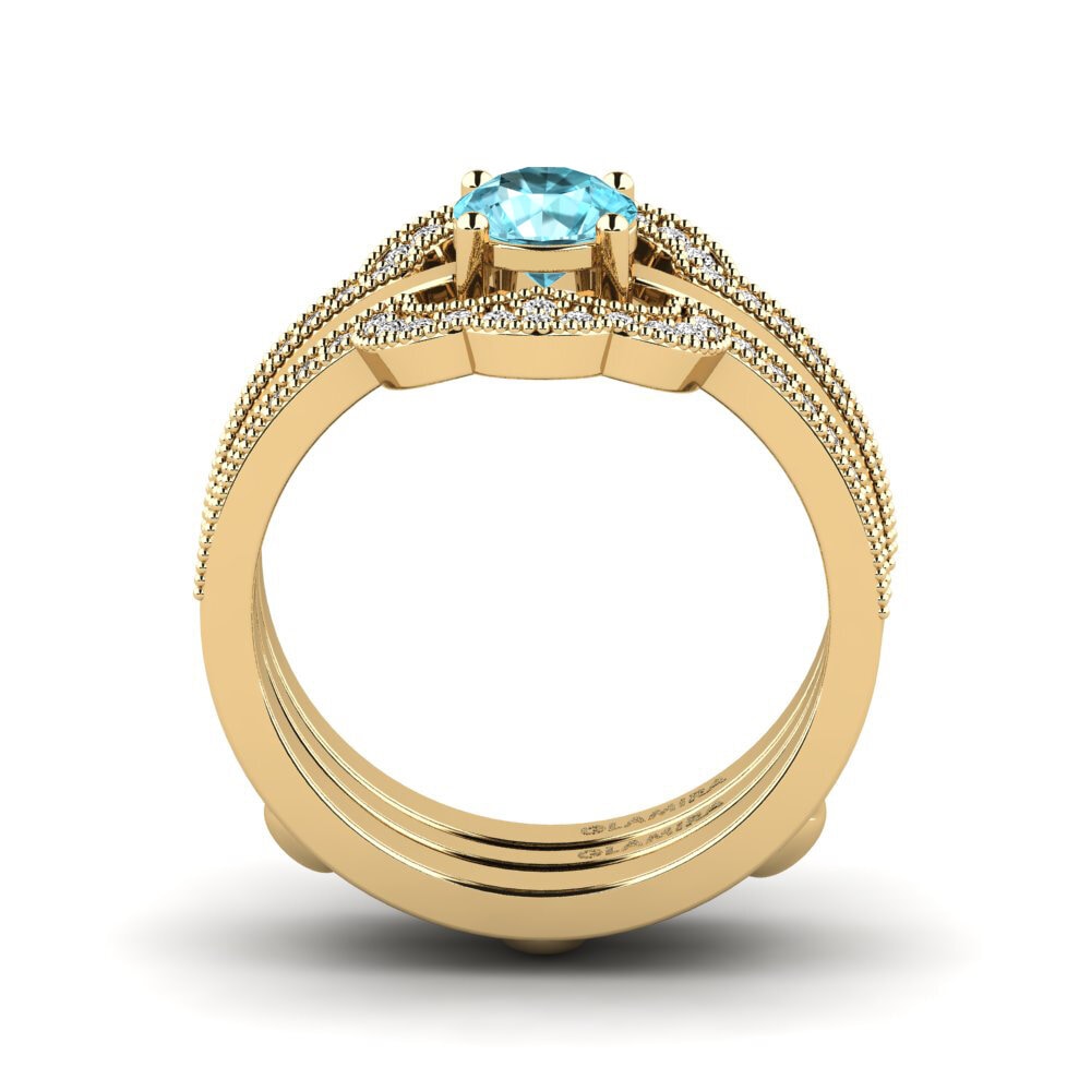 Circón Azul Anillo Bystic - SET