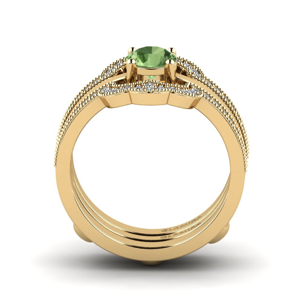 Zafiro Verde Anillo Bystic - SET