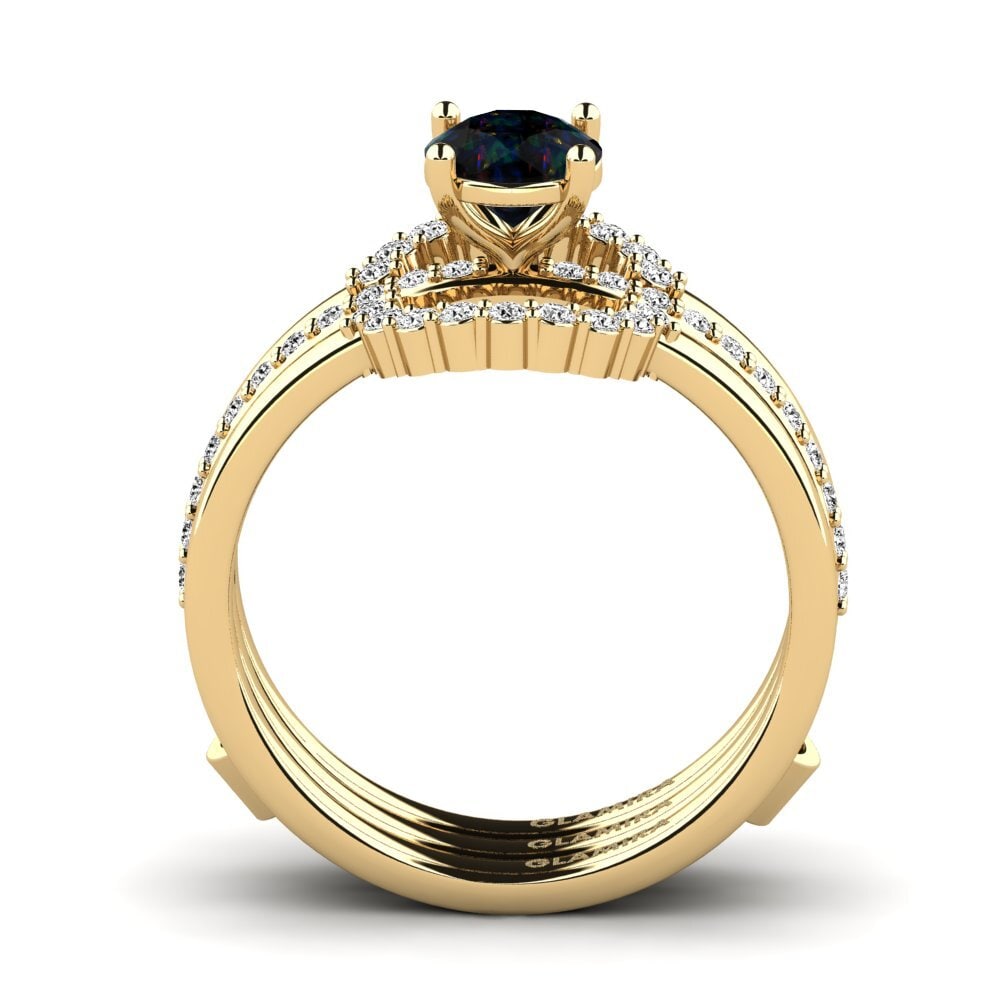 Black Opal Ring Enendr - SET