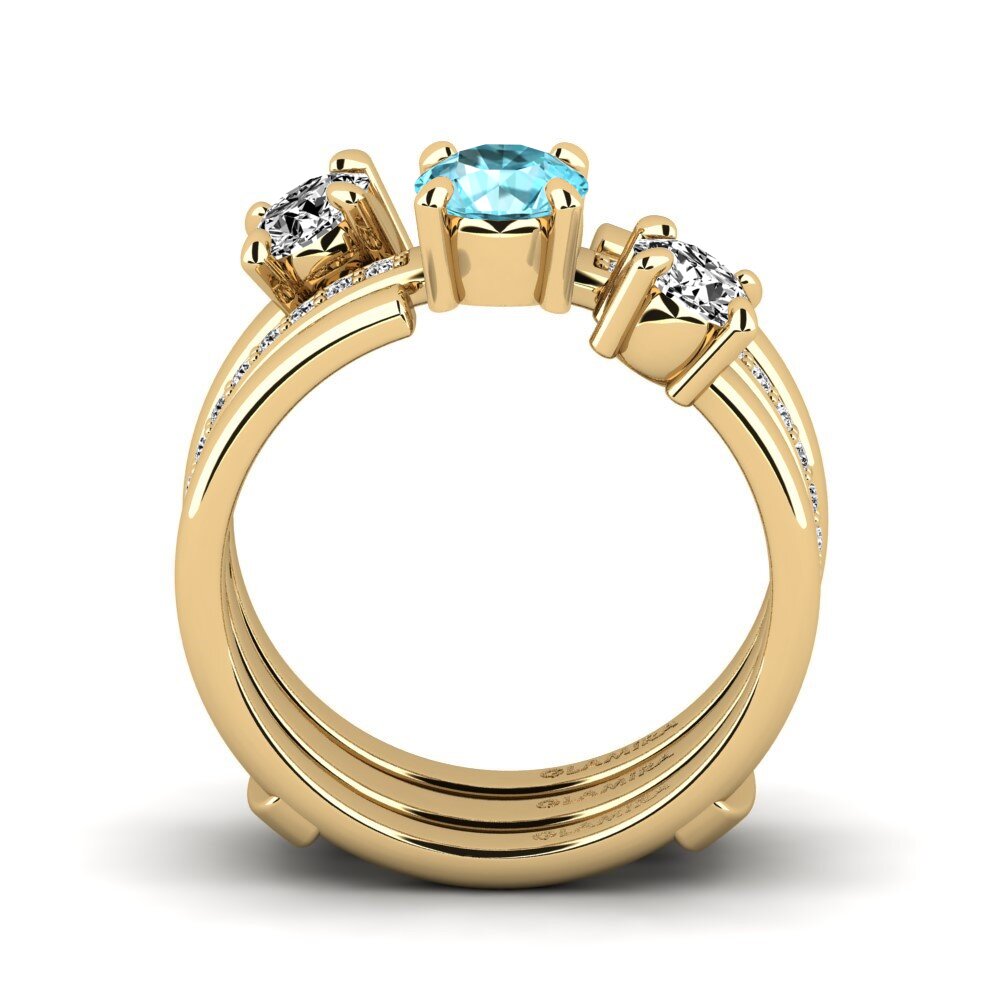 Blue Zircon Ring Fidgin - SET