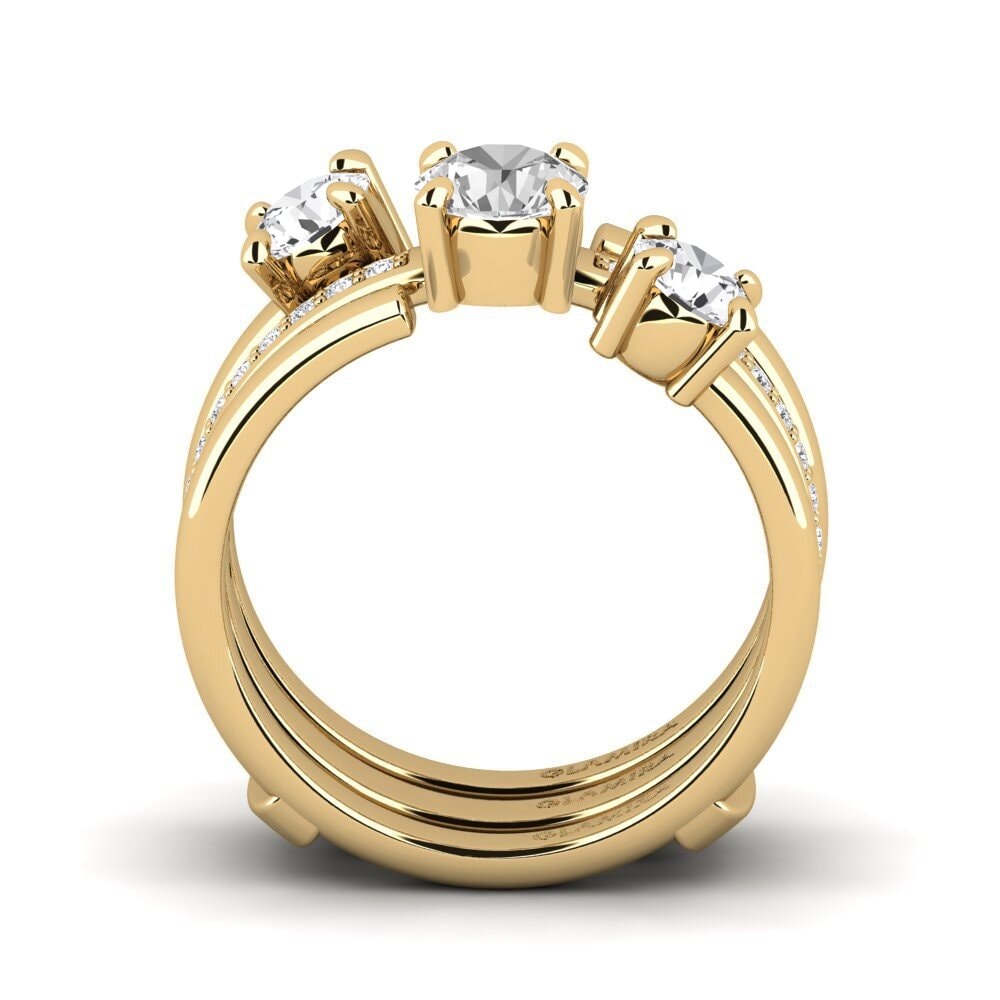 White sapphire Ring Fidgin - SET