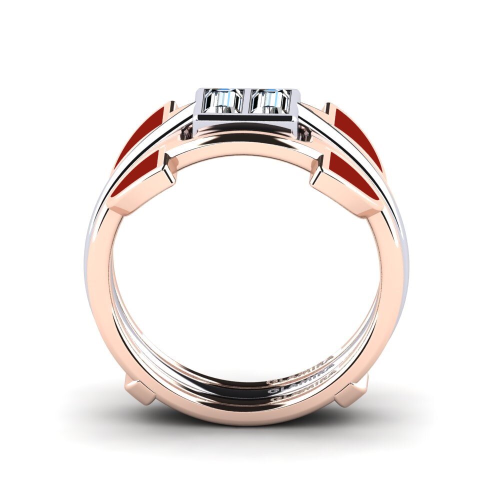 375 Rot & Weißgold Ring Fratteaa - SET
