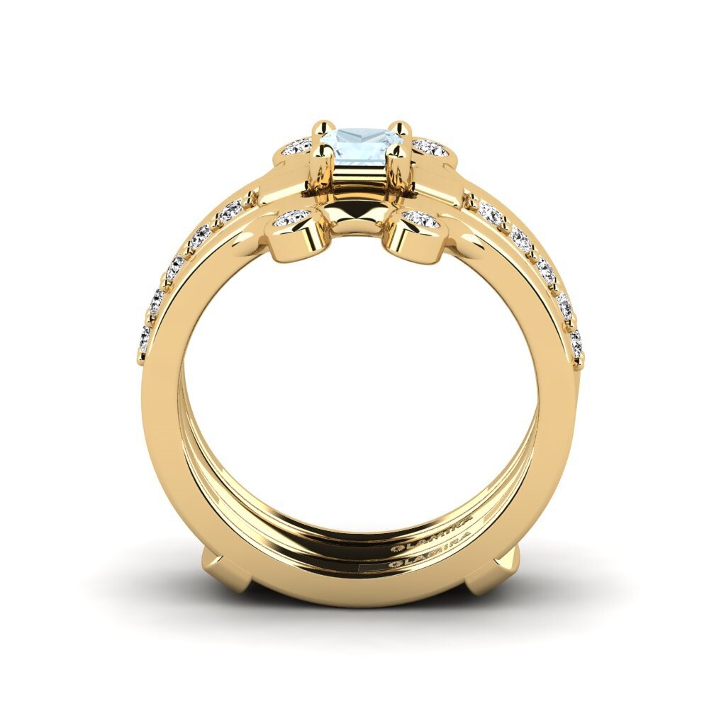 Aquamarine Ring Fteatia - SET