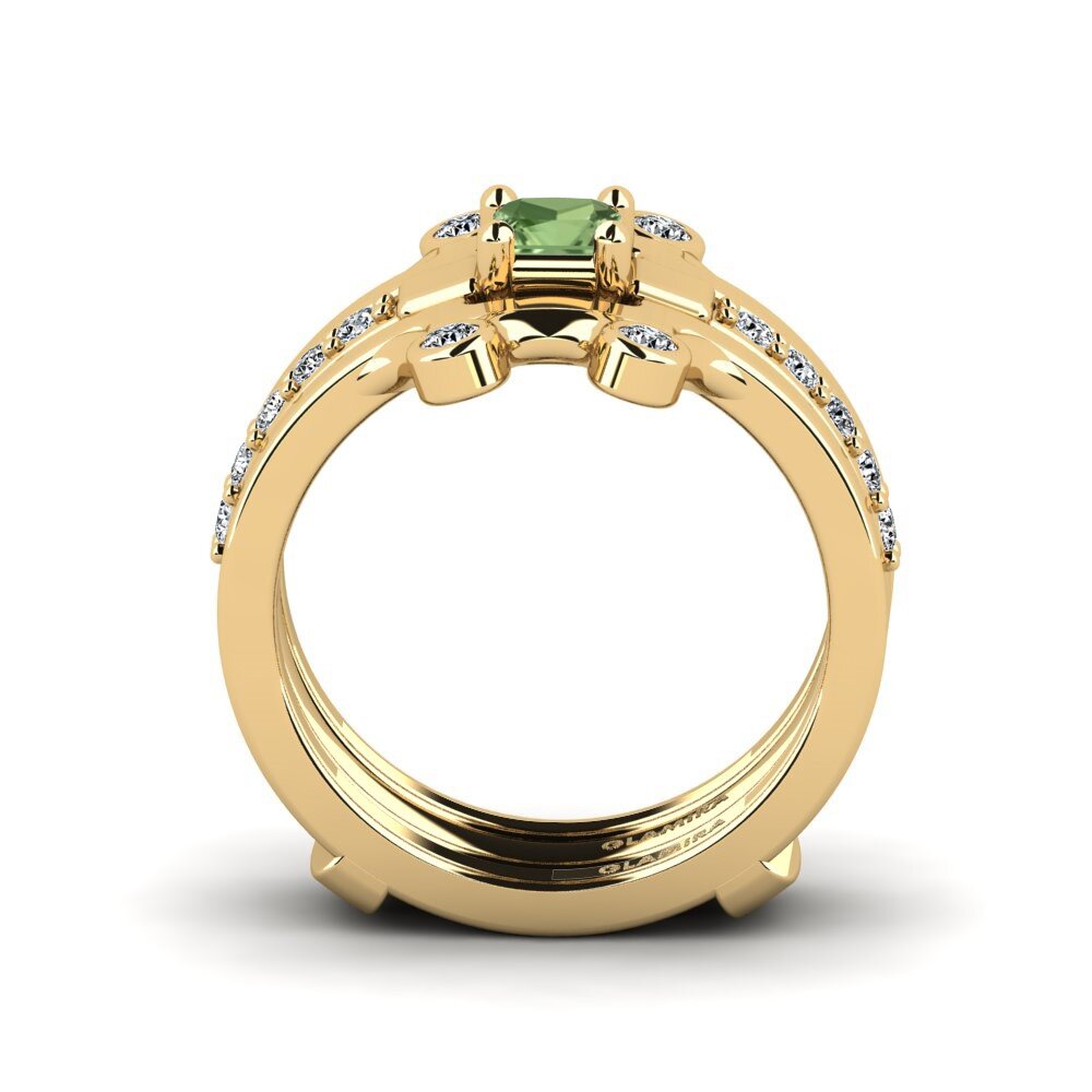 Zafiro Verde Anillo Fteatia - SET