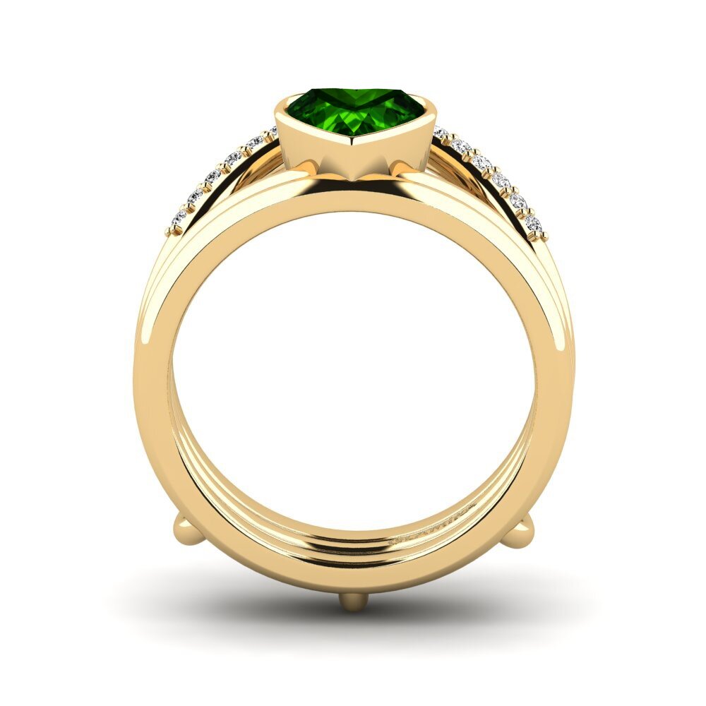 Turmalina Verde Anel Gald - SET