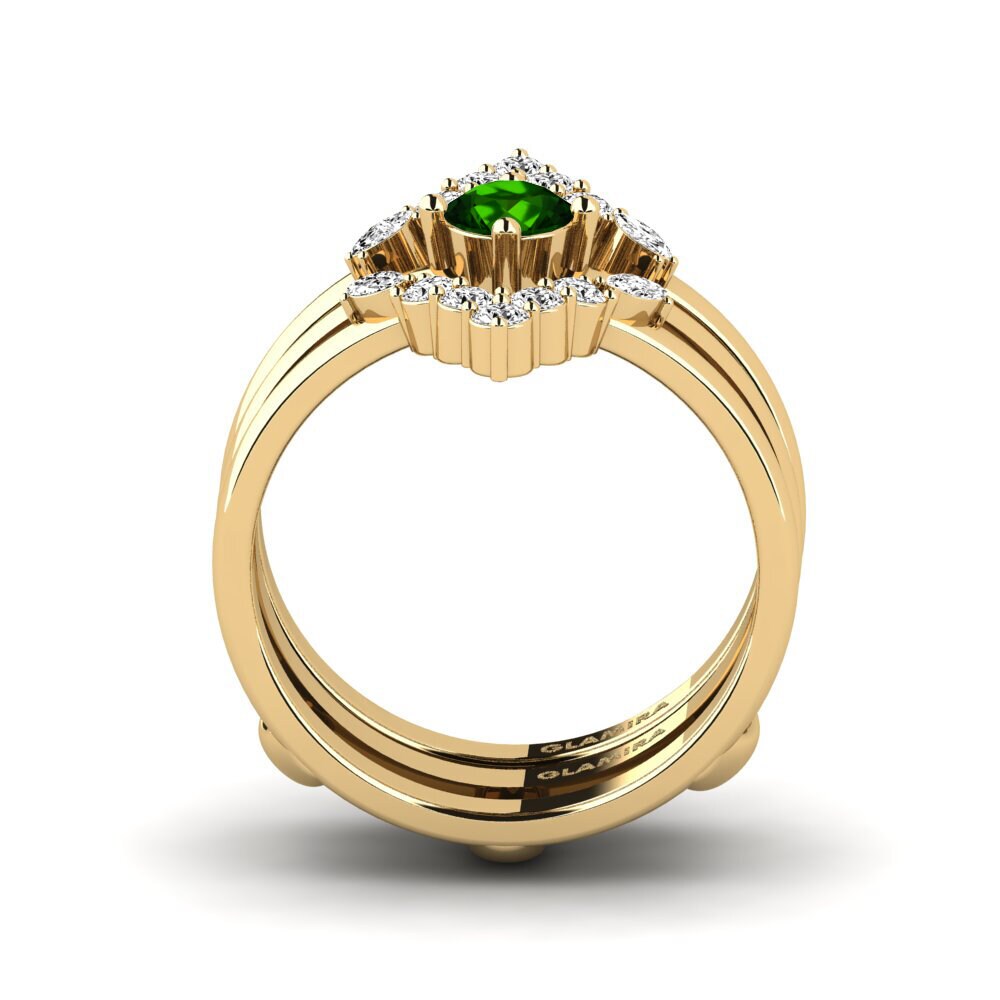 Turmalina Verde Anel Geli - SET