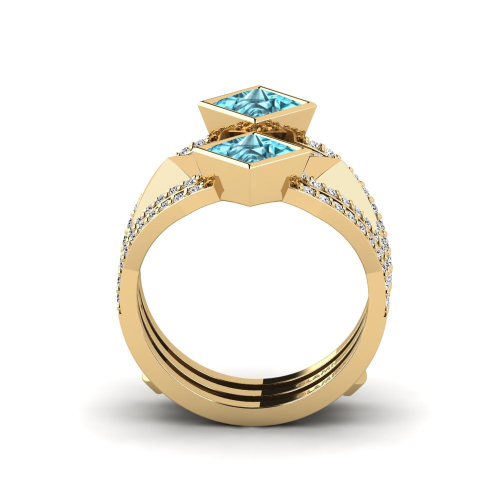 Circón Azul Anillo Gialle - SET