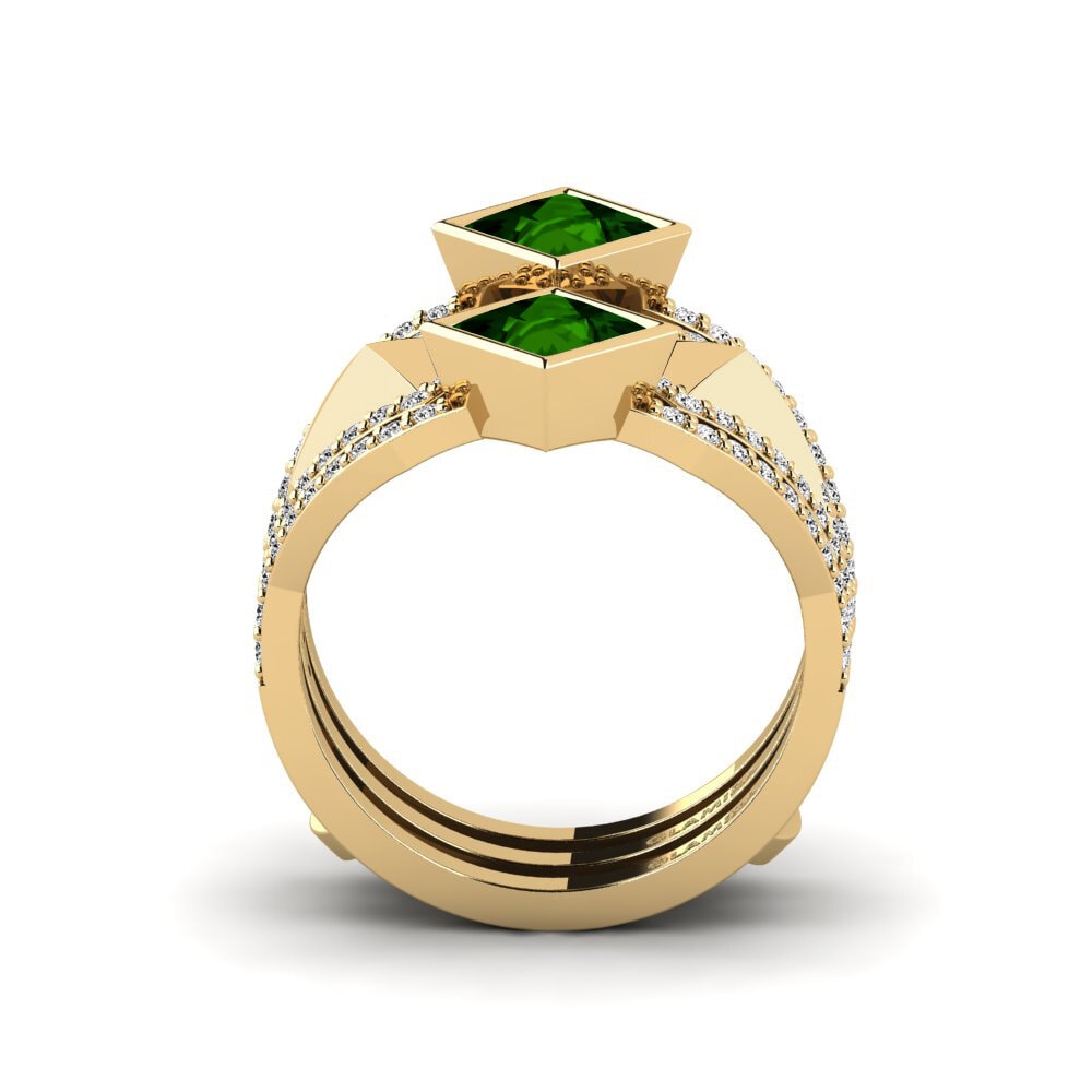 Turmalina Verde Anel Gialle - SET