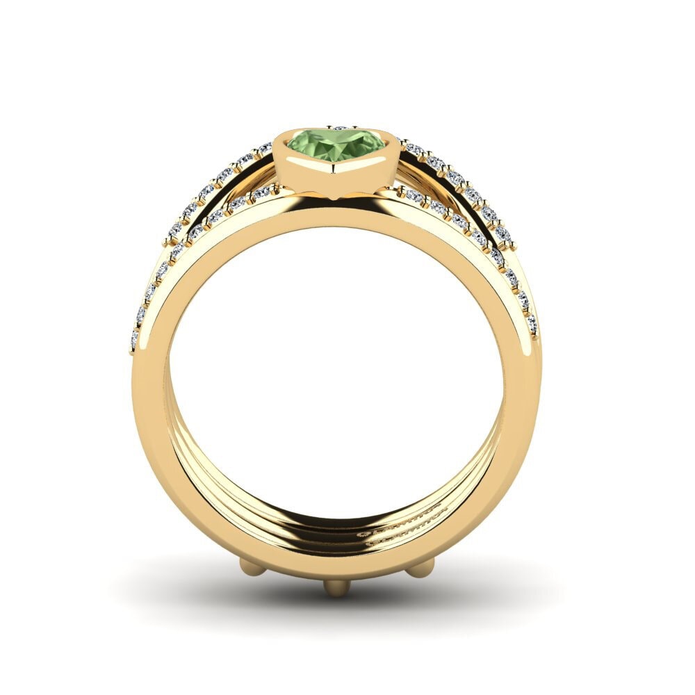 Corazón Zafiro Verde Anillo Glin - SET