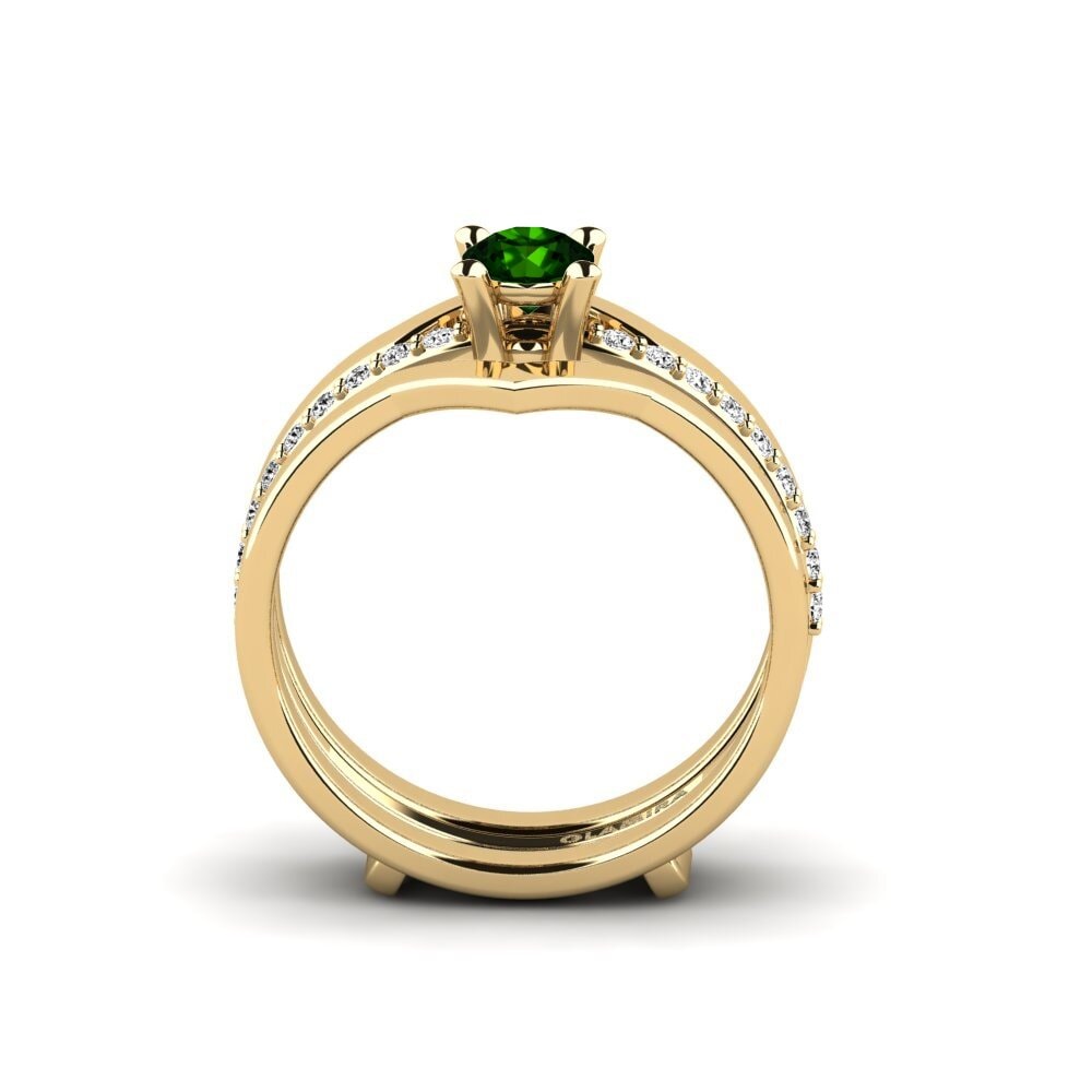 Turmalina Verde Anel Hangeng - SET