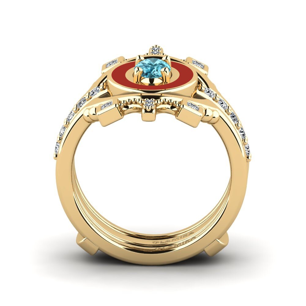 Blue Zircon Ring Harweaa - SET