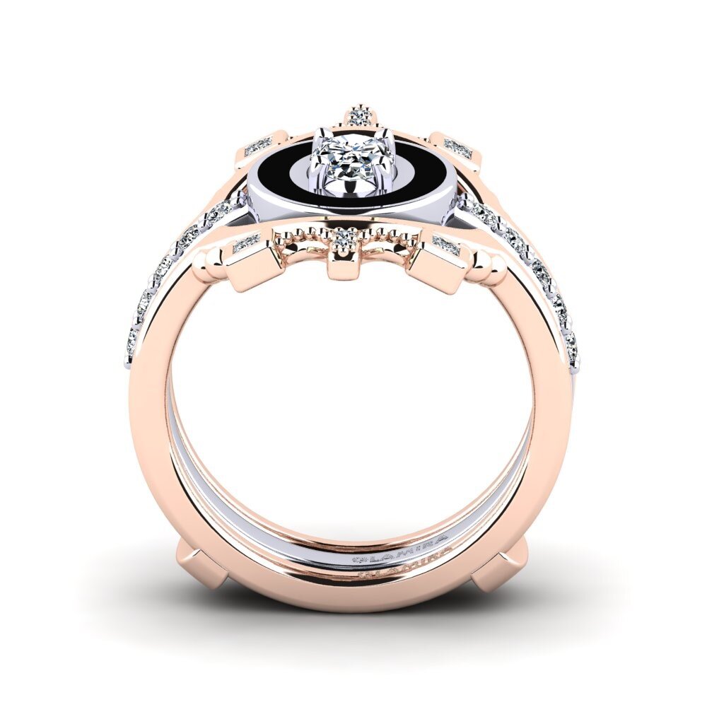 Or Rose& Blanc 14k Bague Harweaa - SET