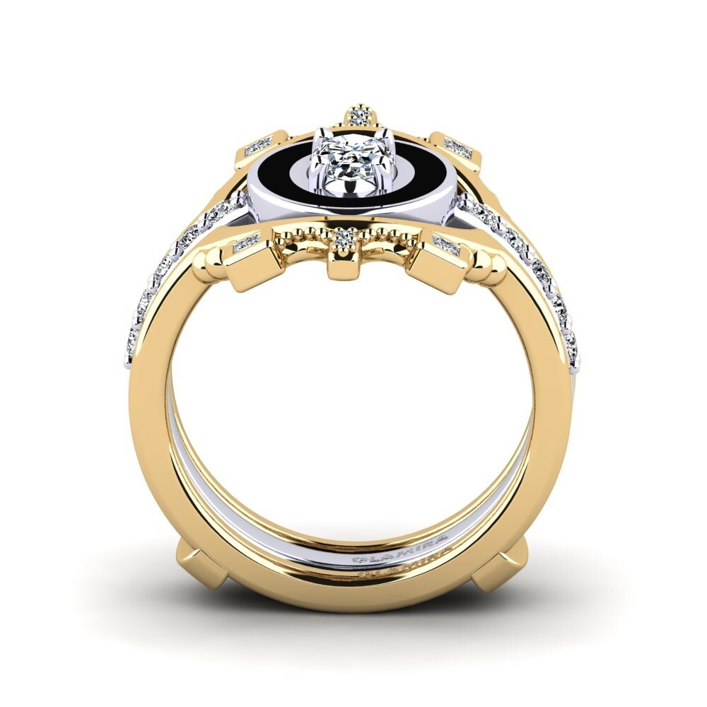 375 Gelb & Weißgold Ring Harweaa - SET