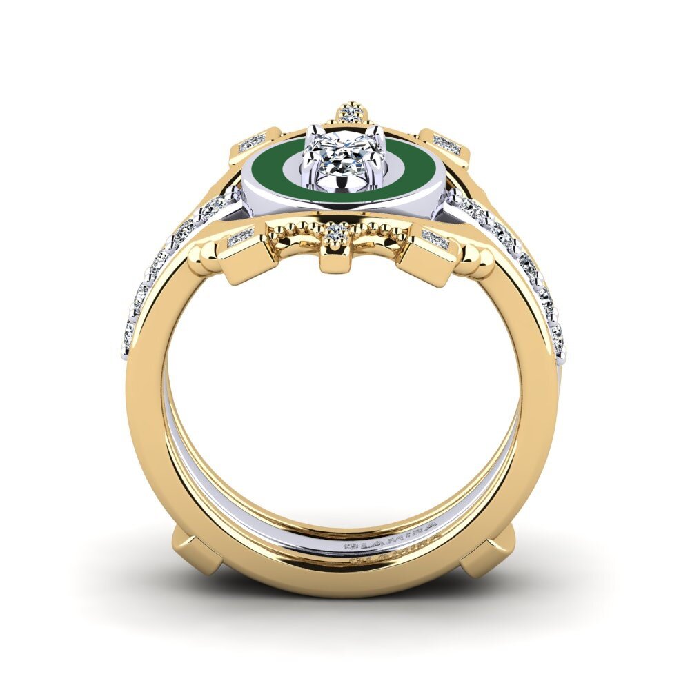 750 Gelb & Weißgold Ring Harweaa - SET