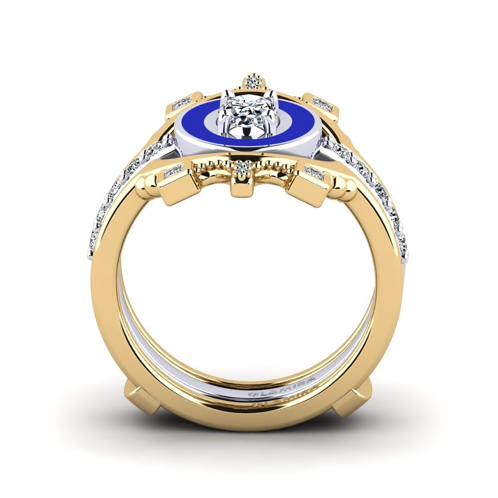 750 Gelb & Weißgold Ring Harweaa - SET