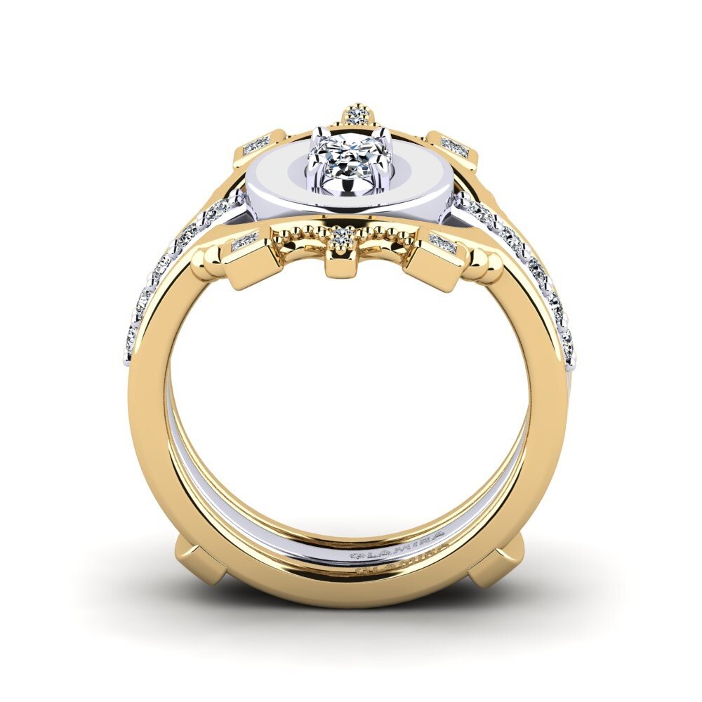 Or Jaune & Blanc 14k Bague Harweaa - SET